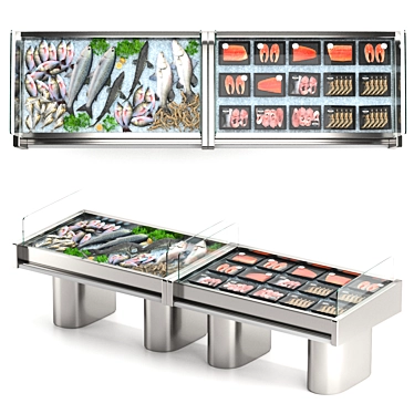 Seafood Display Counter: Modern Design 3D model image 1 