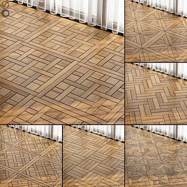 PBR Seamless Wooden Parquet Materials 3D model image 1 