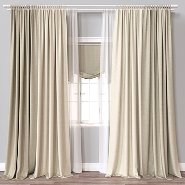 Modern Vray-Ready Curtain 3D Model 3D model image 1 