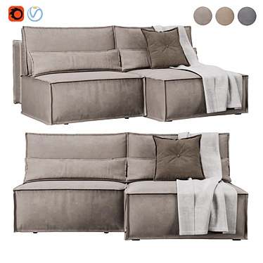 Стильный угловой диван Стаус 3D model image 1 
