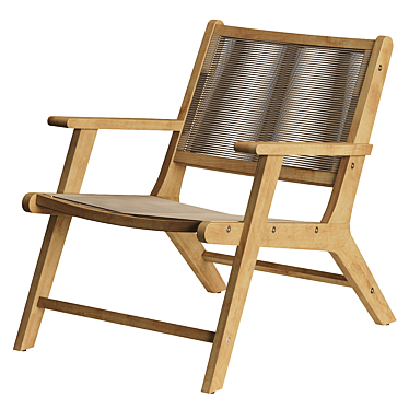 Natural Acacia Wood Armchair Design 3D model image 1 