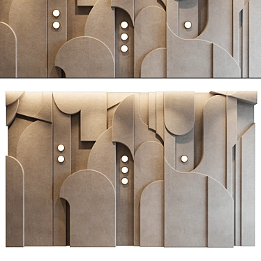 Unique Gypsum Wall Panel Set 3D model image 1 