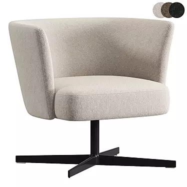 Stylish VELOUR Spoke Base Chair 3D model image 1 