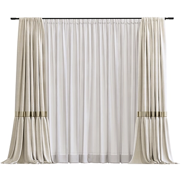 Refined Curtain Design Model 3D model image 1 