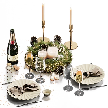 Holiday Table Setting 3 3D model image 1 