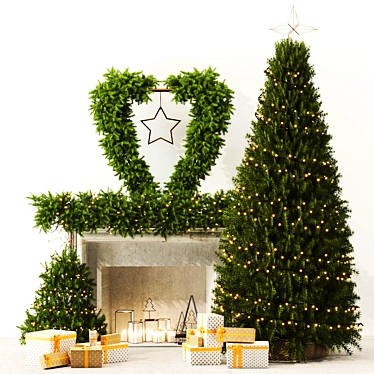 Luxury Christmas Tree Set 3dsmax 3D model image 1 