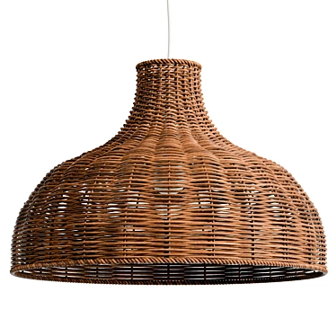 Hand-Woven Rattan Pendant Light 3D model image 1 