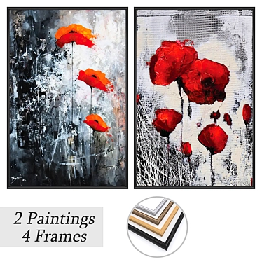 Artwork Set with Multiple Frames 3D model image 1 