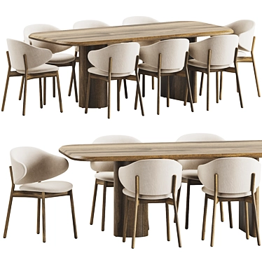 Modern Dining Set 3D Model 3D model image 1 