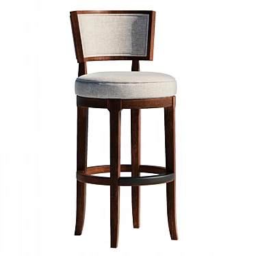 Luxury Ivory Macau Swivel Stool 3D model image 1 