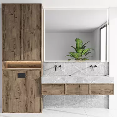 Modern Bathroom Furniture Set 101 3D model image 1 