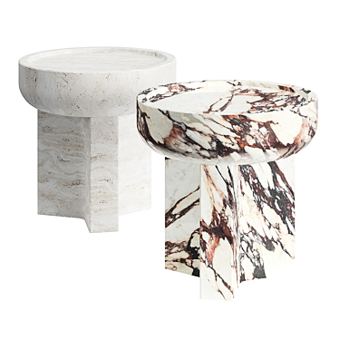 Calacatta Oro Marble Side Table 3D model image 1 