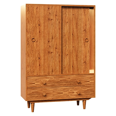 Vintage Style Wardrobe, Quilda 3D model image 1 