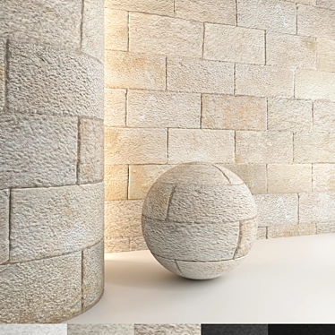 Stone Wall 3D Model Pack 3D model image 1 