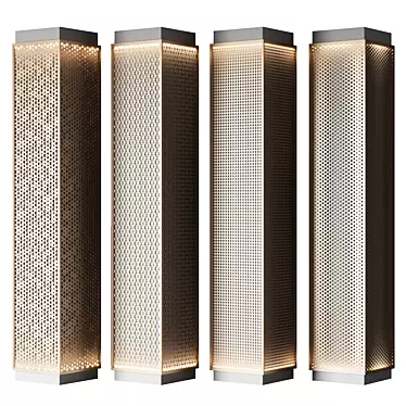 Perforated Metal Columns: Customizable Design 3D model image 1 