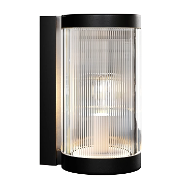 Modern Lantern with Ribbed Glass 3D model image 1 