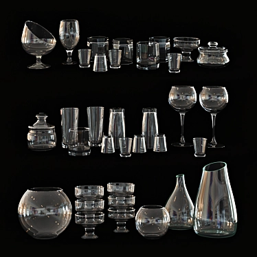 Glassware Set for Tabletop and Display 3D model image 1 