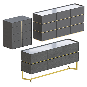 "Sakhalin" Collection Chest of Drawers - 3 Colors 3D model image 1 