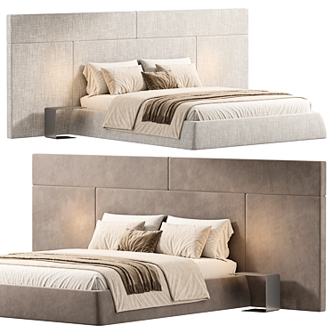 Modern Oriental Style Bed 3D model image 1 