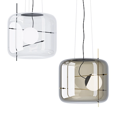 Modern Blown Glass Pendant Light 3D model image 1 