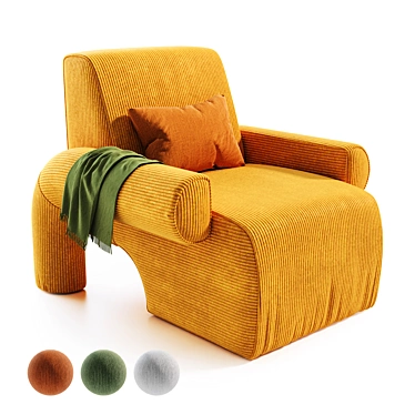 Elegant Lounge Set with Ottoman 3D model image 1 