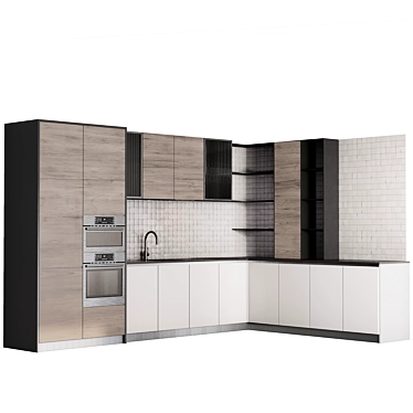 Modern Scandinavian Kitchen Cabinet 3D model image 1 