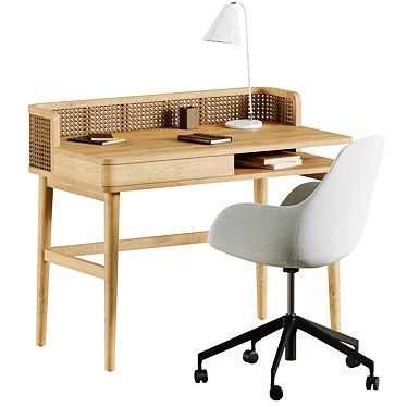Elegant Work Space Set 3D model image 1 