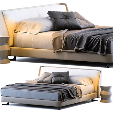 Luxury Spencer Bed by Minotti 3D model image 1 