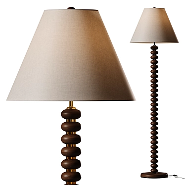 Sleek Modern Greyson Floor Lamp 3D model image 1 