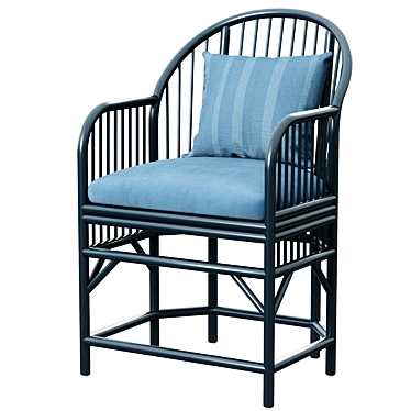 Elegant Rattan Pavilion Chair 3D model image 1 