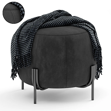 Flik Grey Ottoman Pouf 3D model image 1 