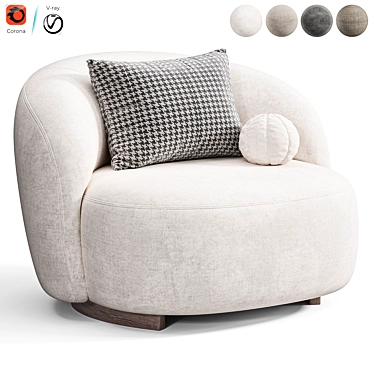 Elegant Aralia Armchair by Diotti 3D model image 1 