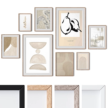 Wall Art Set with Frames 3D model image 1 