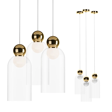 Gold Pendant Light Fixture Freya 3D model image 1 