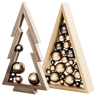 Contemporary Christmas Trees Set 3D model image 1 