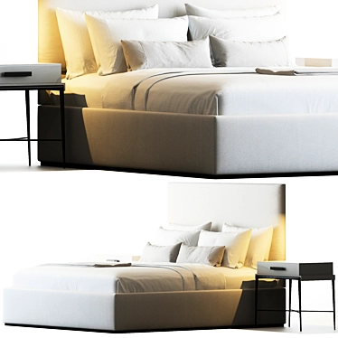 Luxury Bed Set by Sofa Co. 3D model image 1 