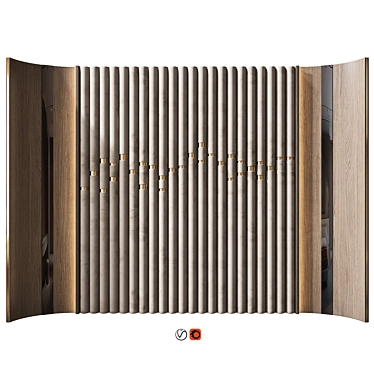  Modern Headboard Wall Panel Decor 3D model image 1 