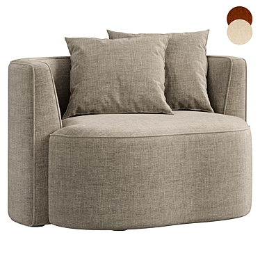 Modern Minimalist NOS Armchair Design 3D model image 1 