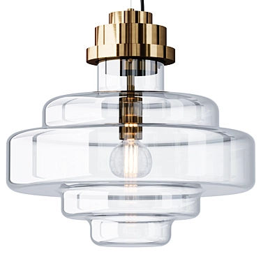 Modern Glass Pendant Lamp by Kaishi 3D model image 1 