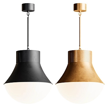 White Glass Large Pendant 3D model image 1 