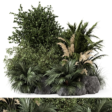 Outdoor Bush Tree Garden Set 3D model image 1 