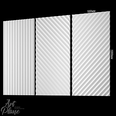 Designer 3D Wall Panel Set 3D model image 1 