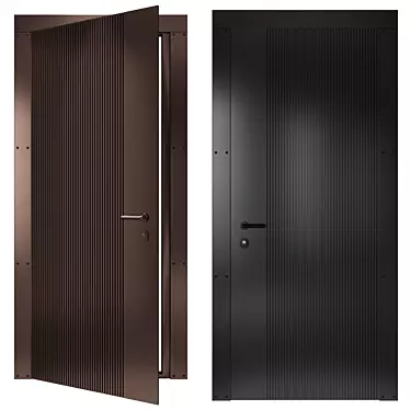 Essence Entry Doors, Dual Colors 3D model image 1 