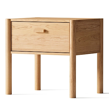 Modern Axel Oak Bedside Table 3D model image 1 