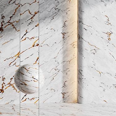 Marble with Gold Veins 3 Variants 3D model image 1 