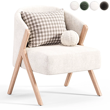 Boucle Upholstered Armchair: Zara Home 3D model image 1 