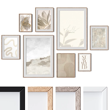 Wall Art Frames Set - Frames, Textures 3D model image 1 