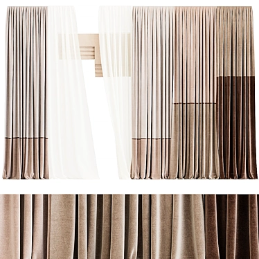 Elegant Drapery Curtain 16 3D model image 1 