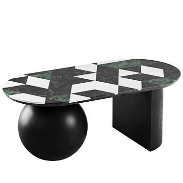 Wildwood Triangular Marble Coffee Table 3D model image 1 