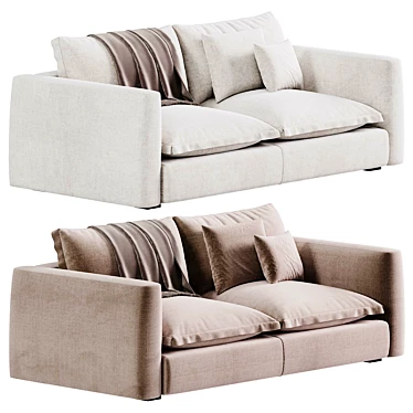 Baxter Brest Velvet Sofa Luxe 3D model image 1 